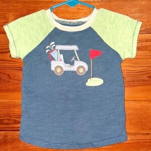 Mudpie Kids' Blue/ Green Golf Cart Tee